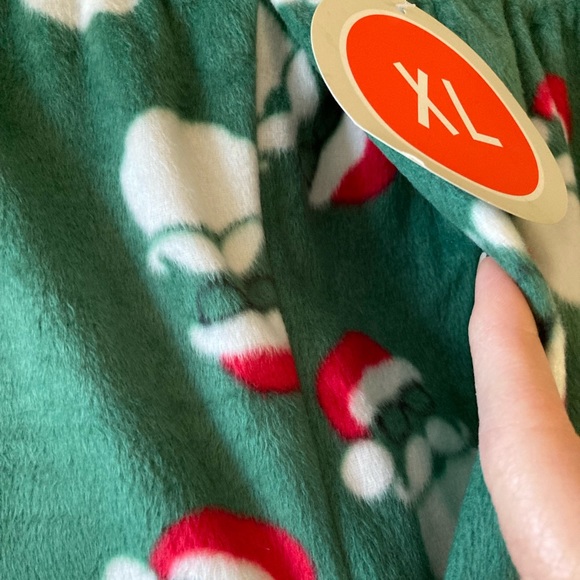 Mens St. John’s Bay green soft fleece Santa pajama lounge pants - size XL - Anwt - Picture 4 of 8